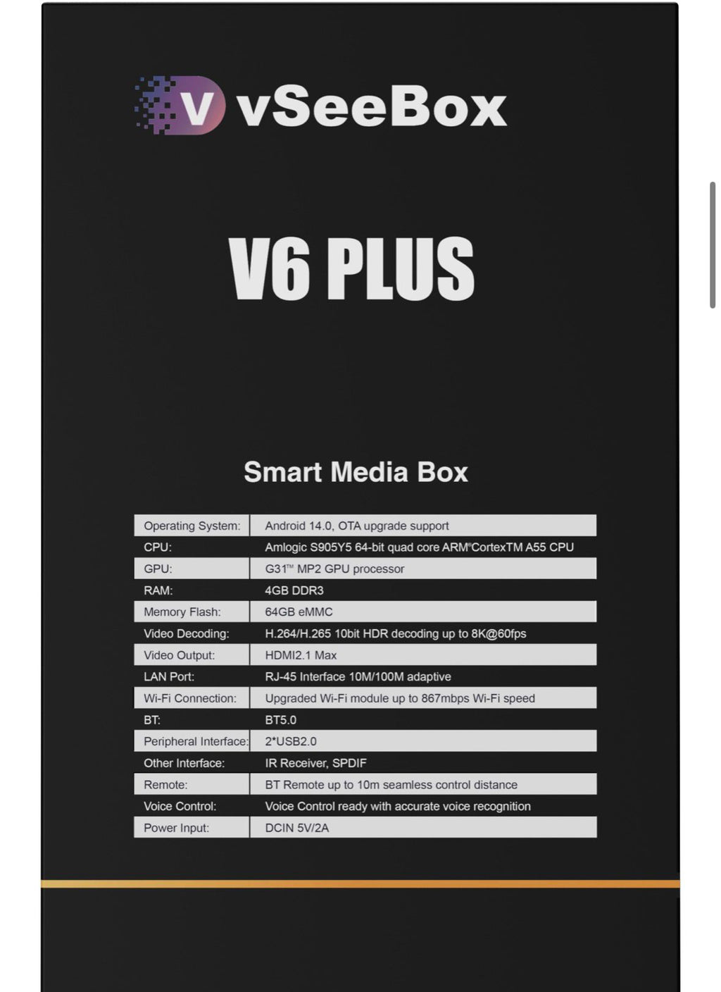 vSeeBox V6 Plus Smart Media Box