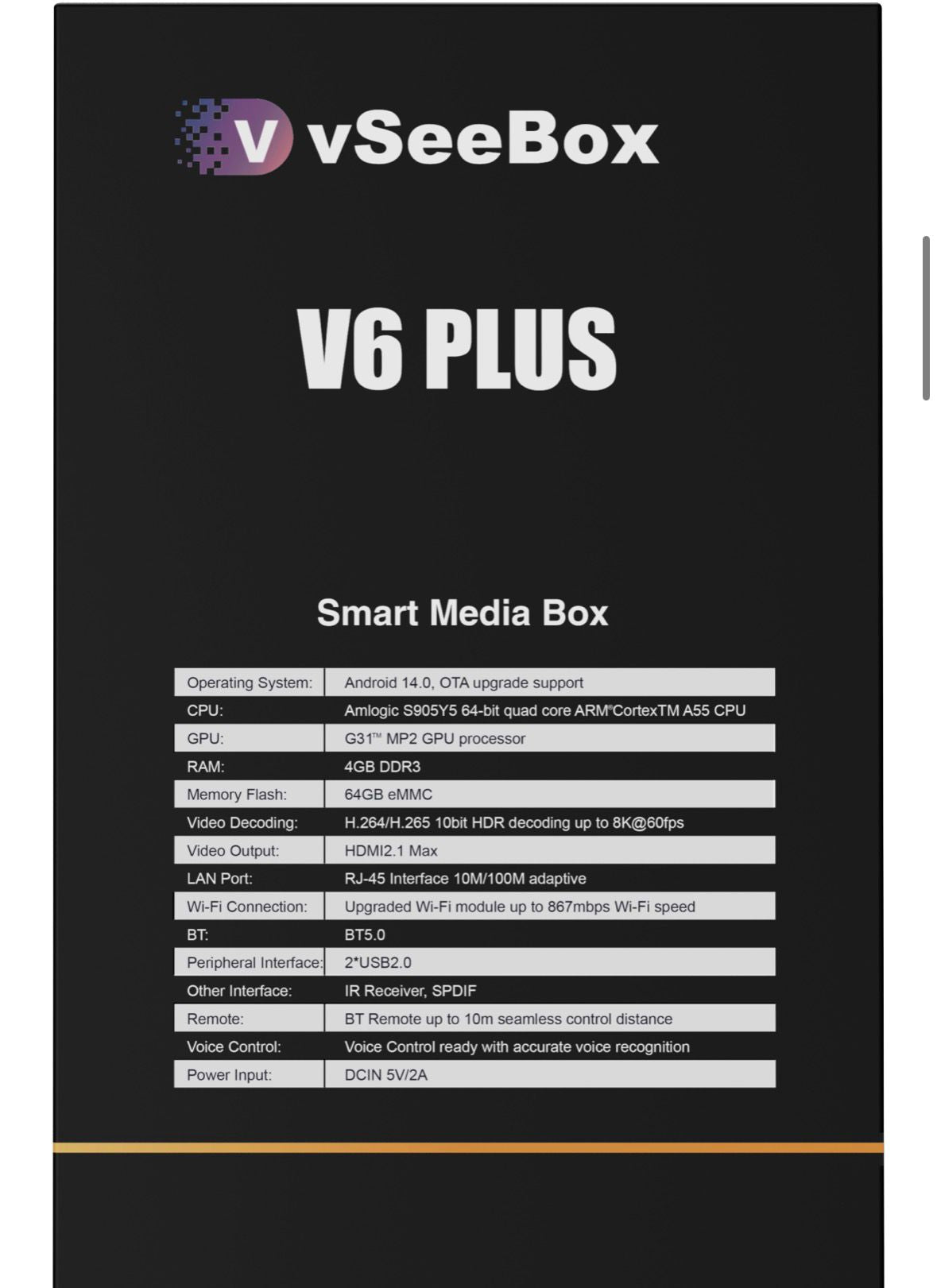 vSeeBox V6 Plus Smart Media Box